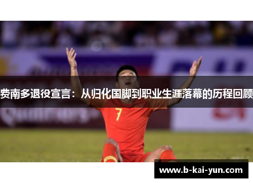 费南多退役宣言：从归化国脚到职业生涯落幕的历程回顾